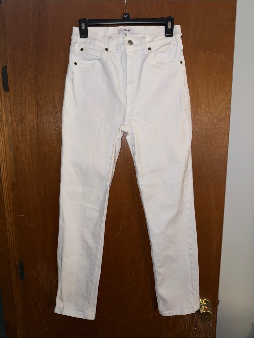 Re/Done High-Rise White Jeans